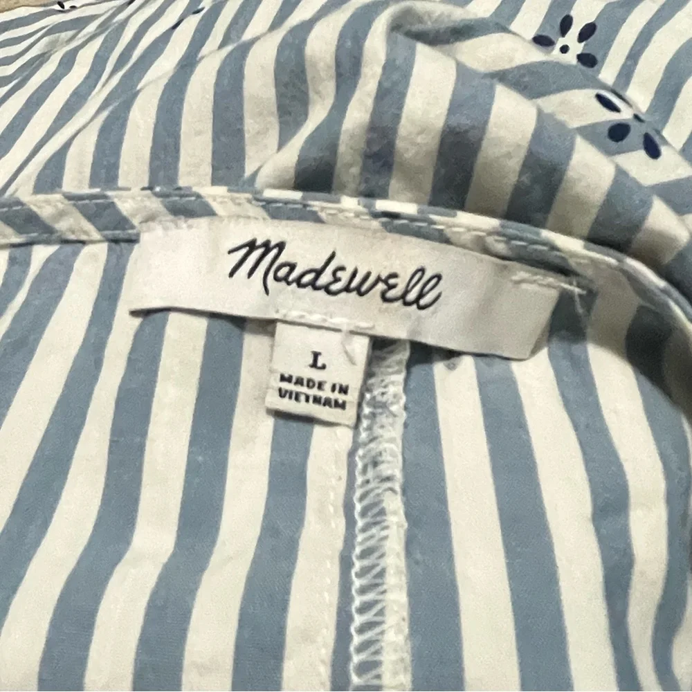 Madewell v-neck tiered mini dress coastal blue - Picture 8 of 8
